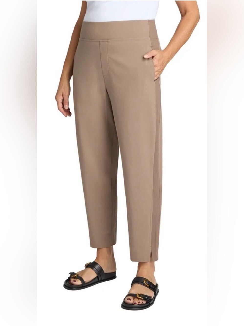 Kirkland Signature Taupe Pull-On Cropped Ankle Pants